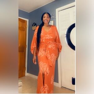 Ava & Viv Orange Maxi Dress